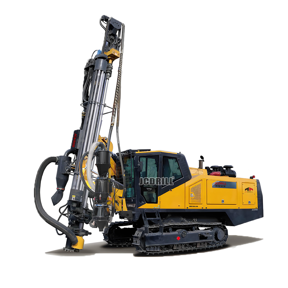 Perforadora hidráulica de voladura de roca DTH JC690R, plataforma de perforación con control de pendiente RC